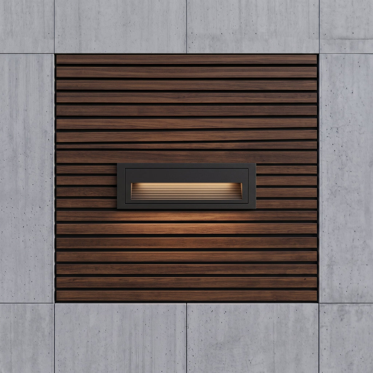 LED recessed step wall light fitting