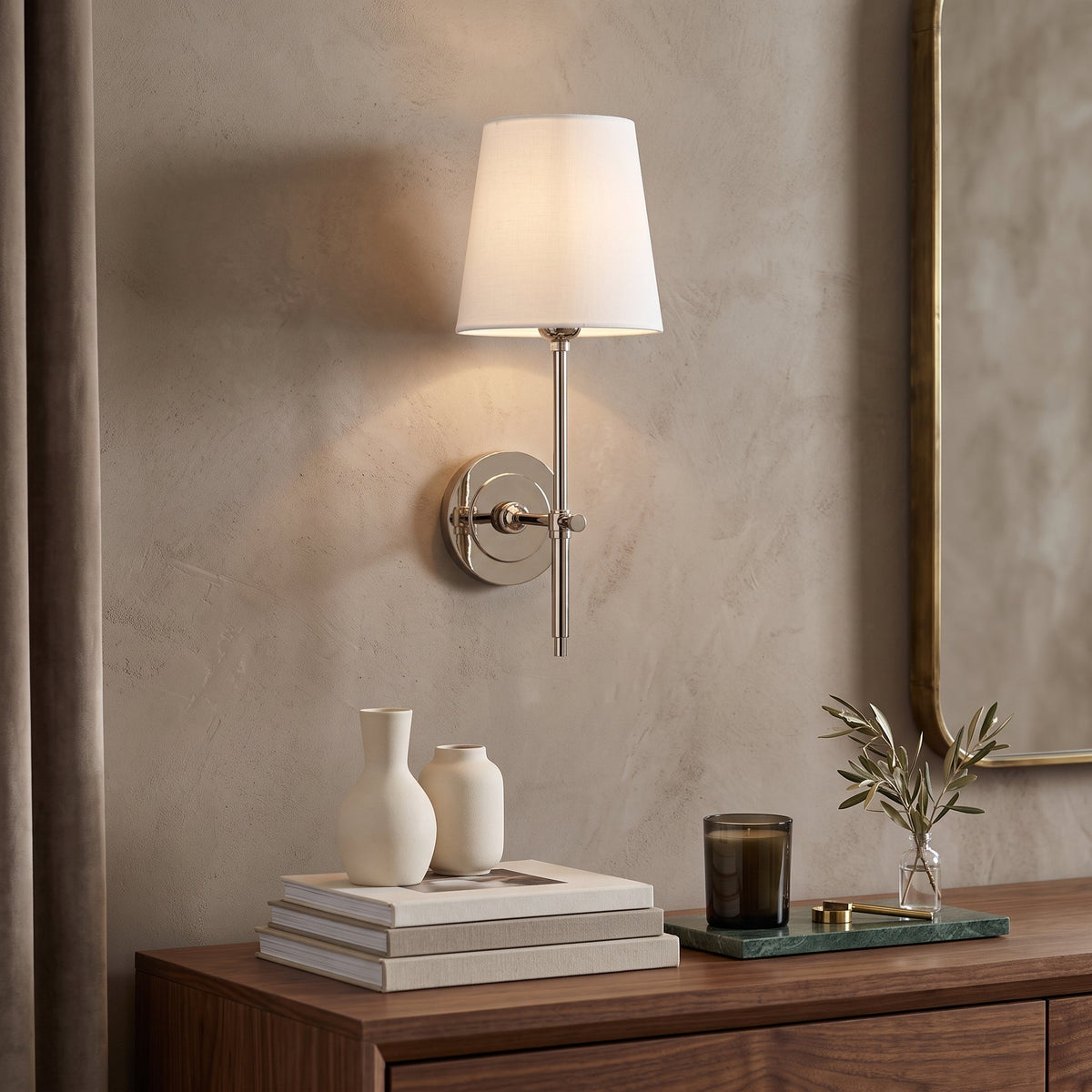 Wall light fixture with farmhouse styling