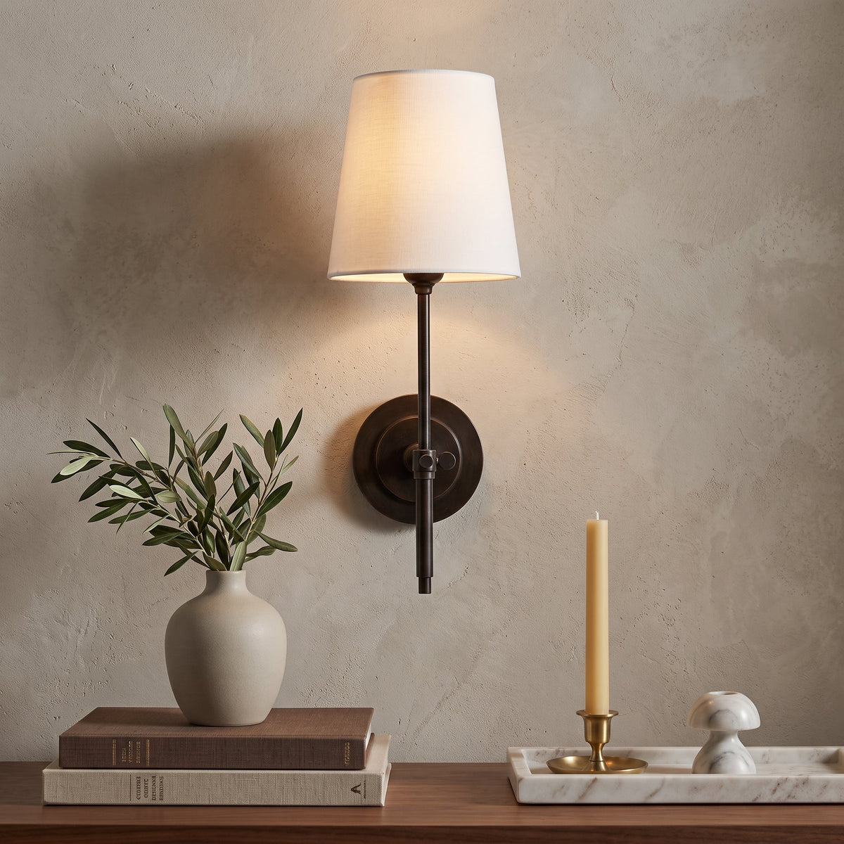 Wall light fixture with farmhouse styling