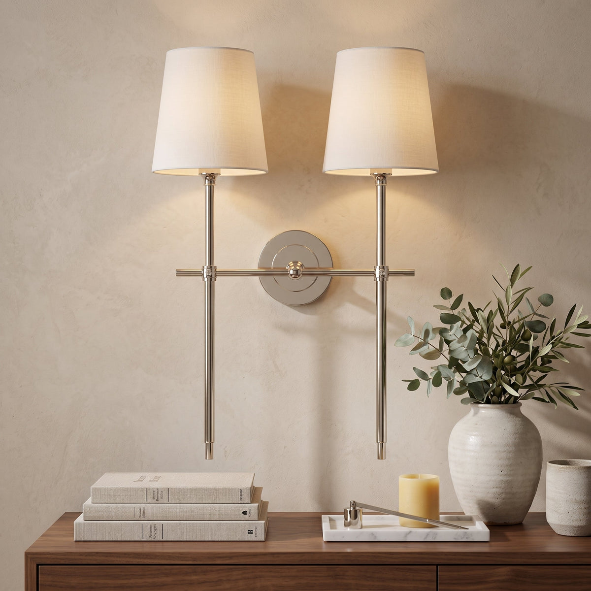 Wall light fixture with farmhouse styling