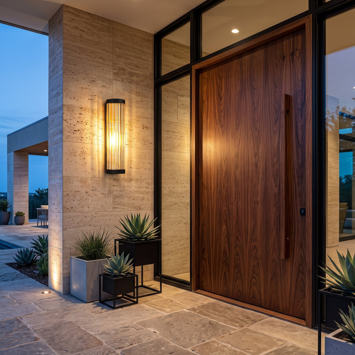 Outdoor wall light with retro design