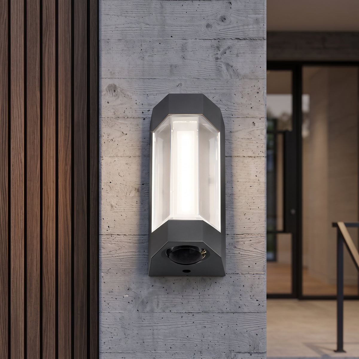 Wall light fixture with up and down lighting - black