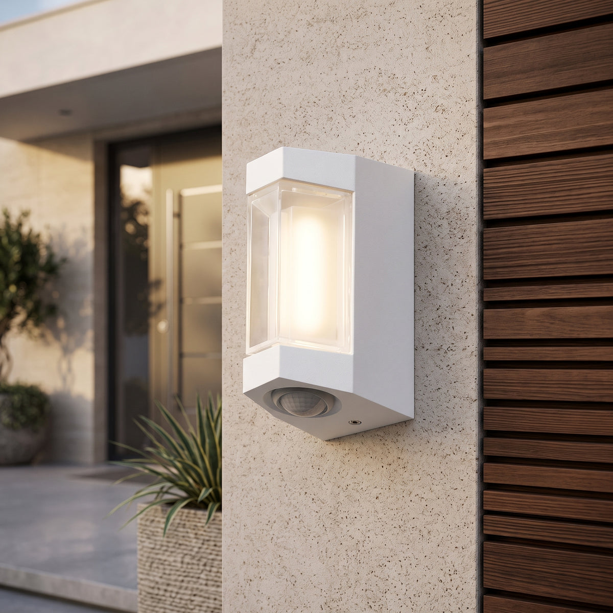 Wall light fixture with up and down lighting - white
