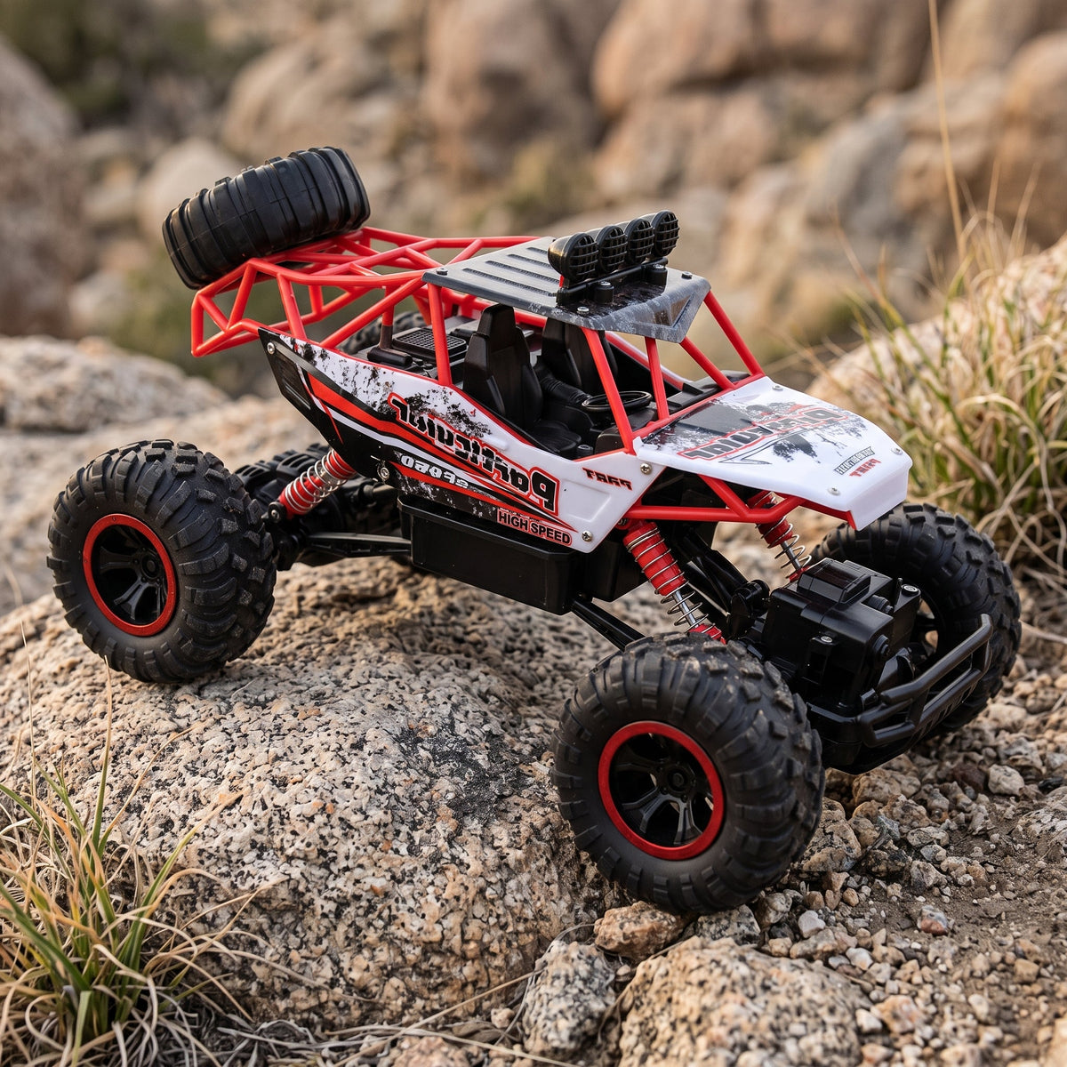 Remote Control Off-Road Car with Four-Wheel Drive - red