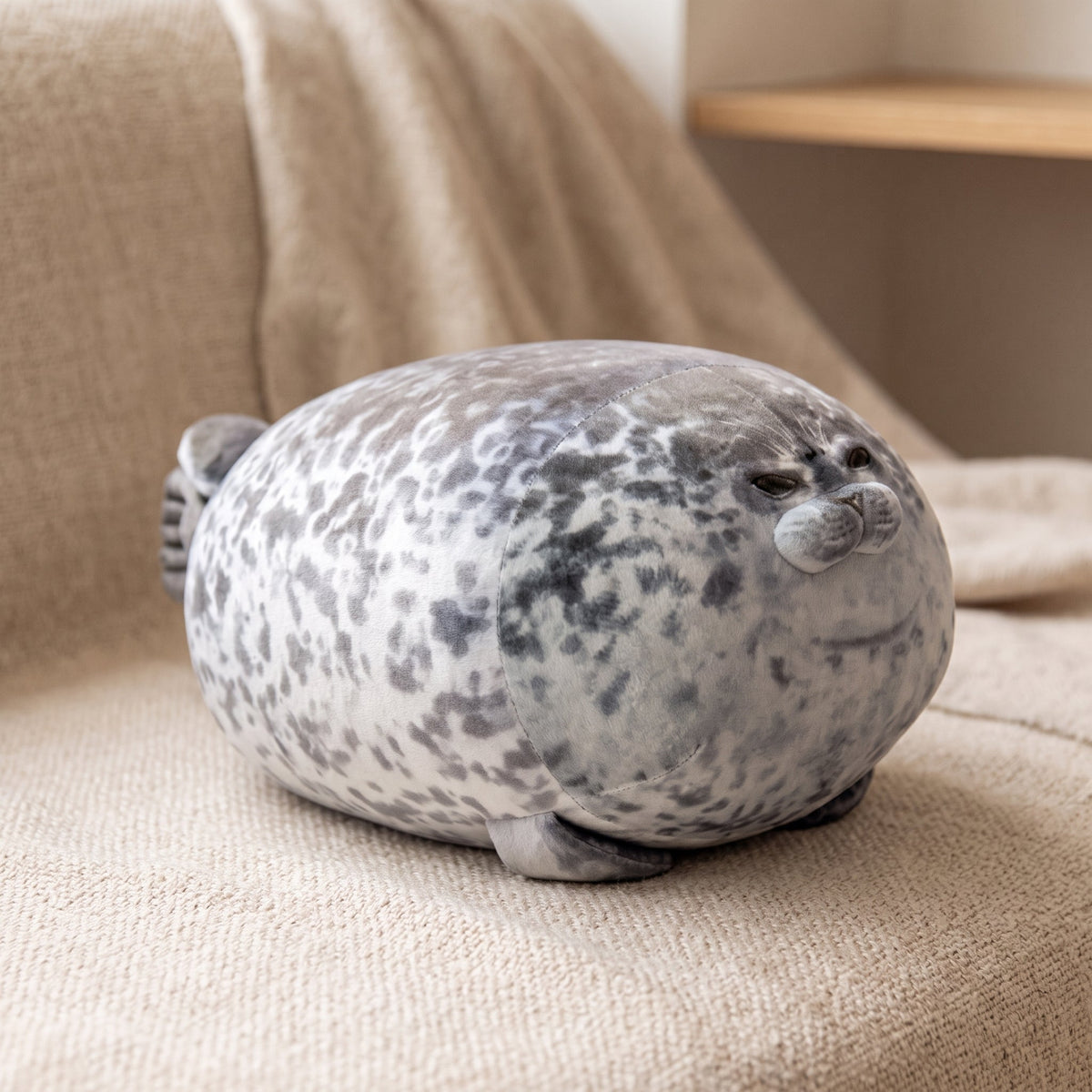 Plush Seal Pillow Toy with Round Shape for Kids