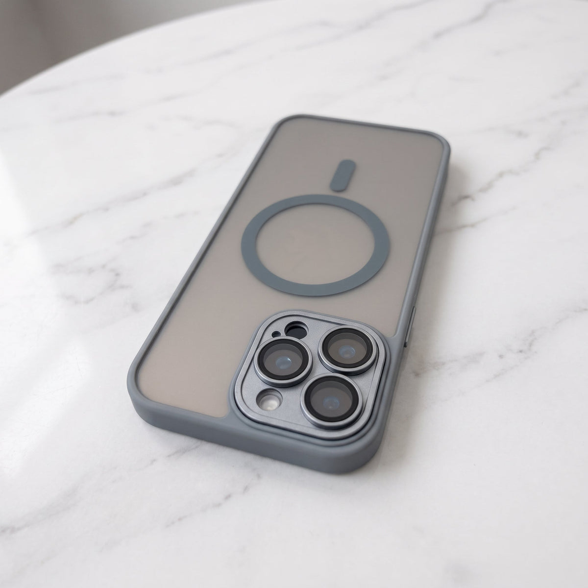 iPhone case with magnetic MagSafe matte finish - gray