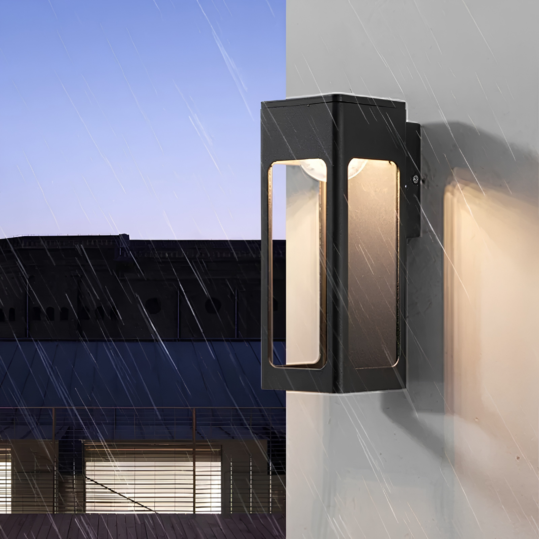 Outdoor wall light fixture for porch and garden