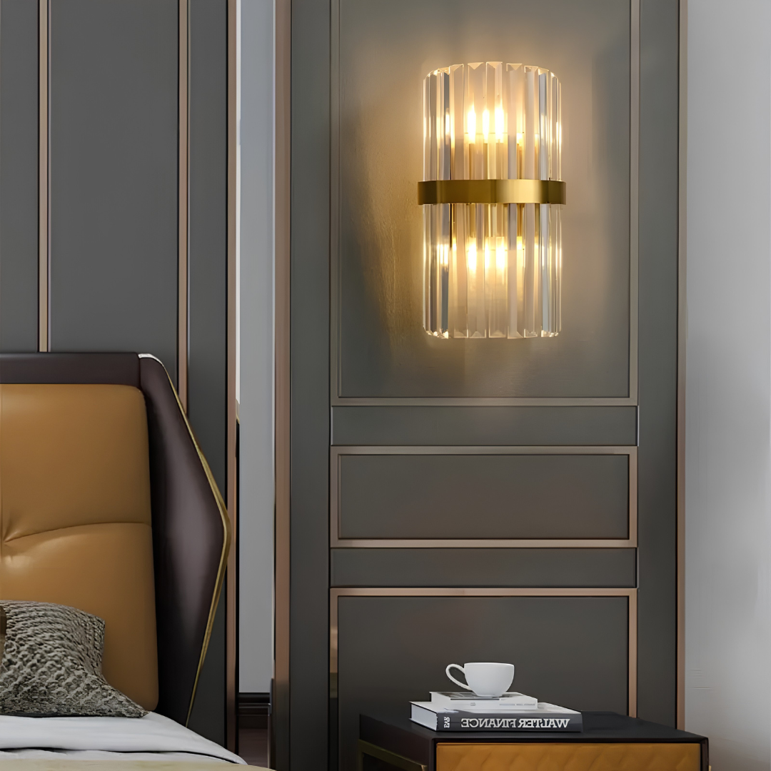 Up down LED wall light with crystal stainless steel