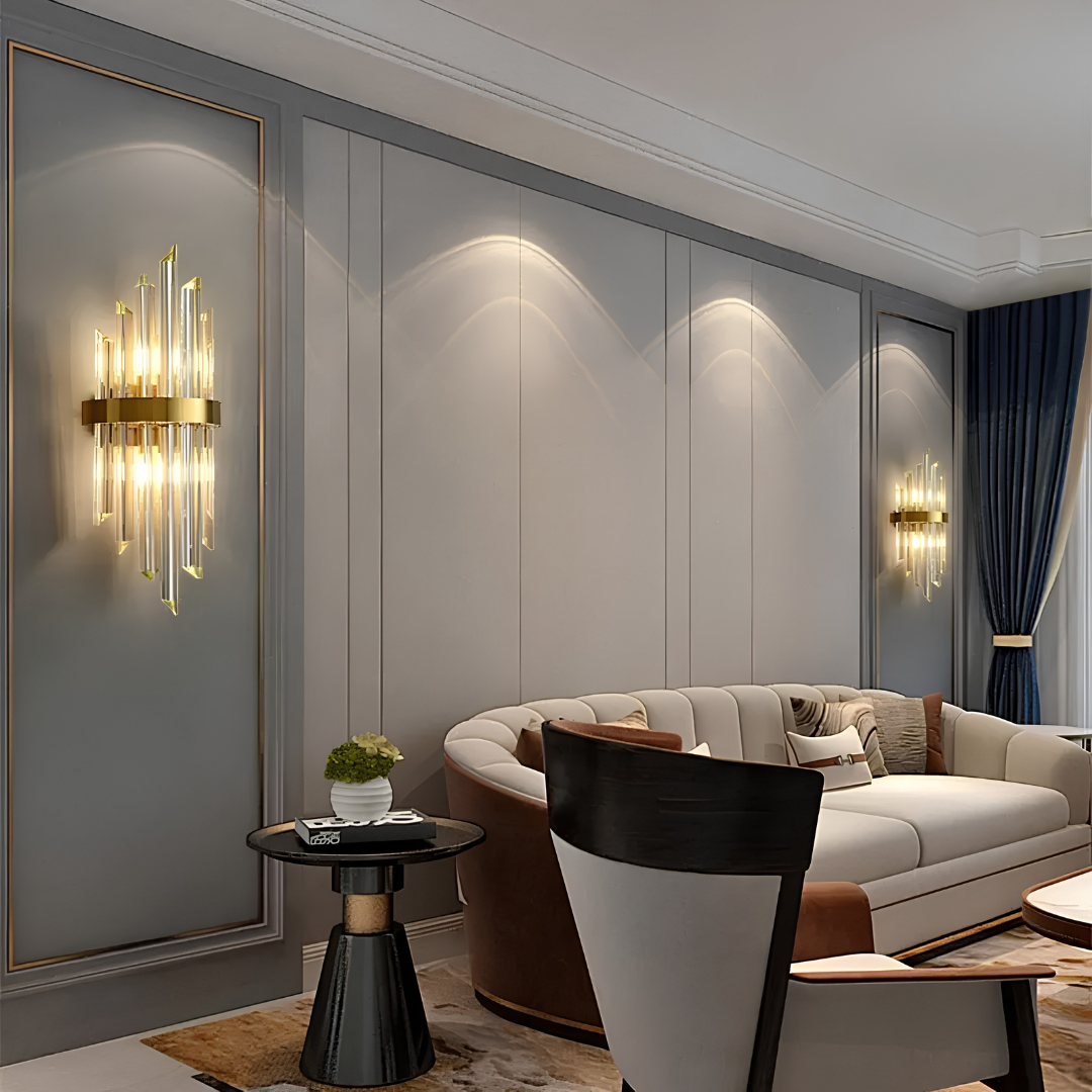 Up down LED wall light with crystal stainless steel