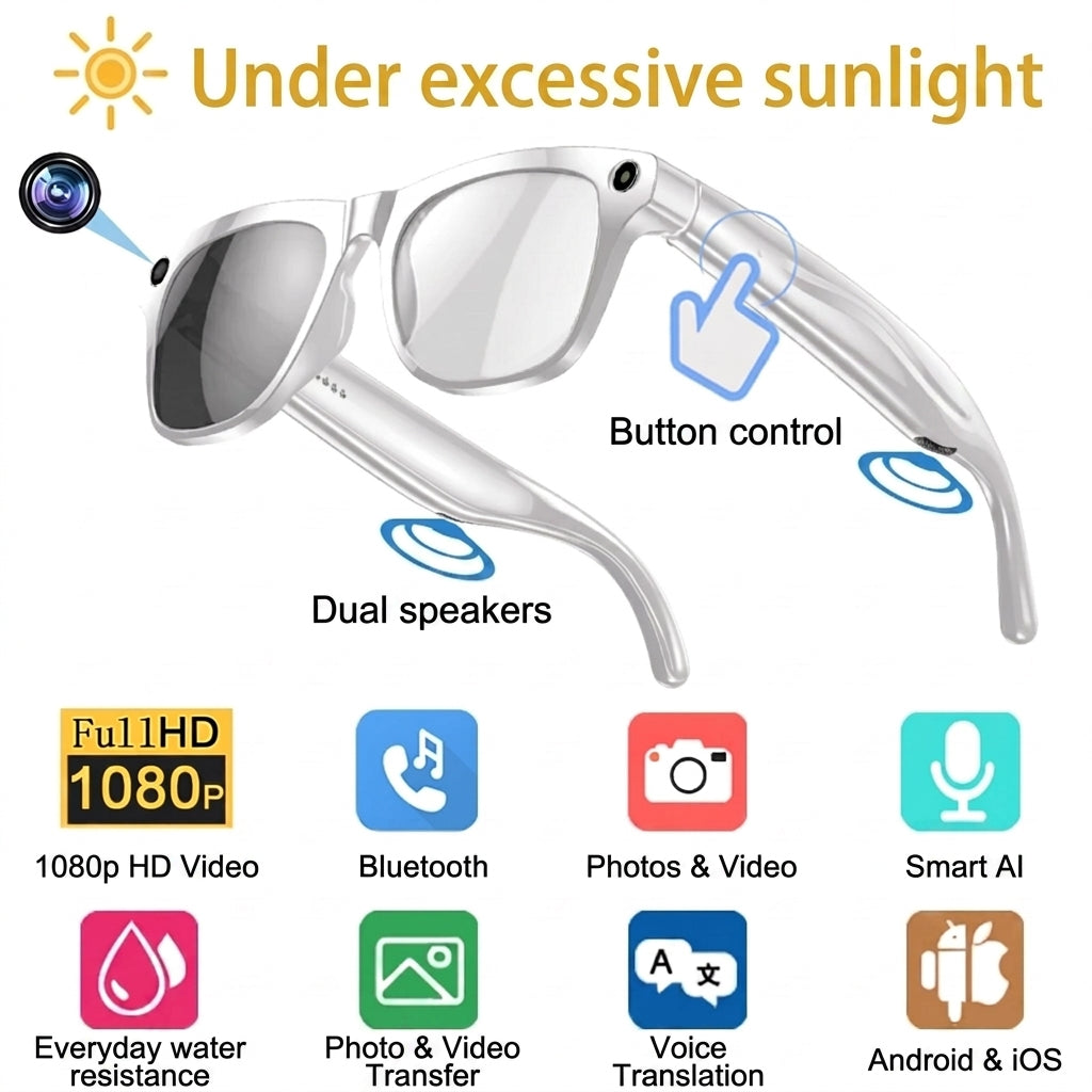 Smart Glasses with Bluetooth for Music and Calls