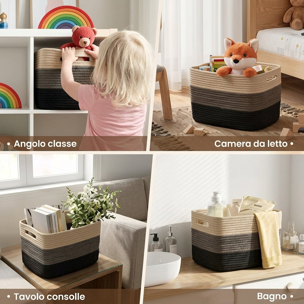 Storage Basket Woven with Handles Home Organisation