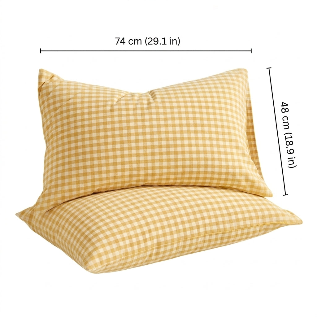 Pillowcase Cover Checkered Envelope Closure Bedding