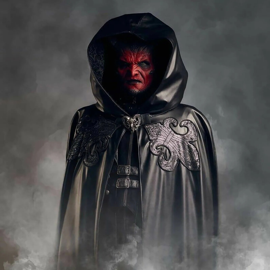 Devil Costume Mask with Horns for Full Face Halloween Cosplay