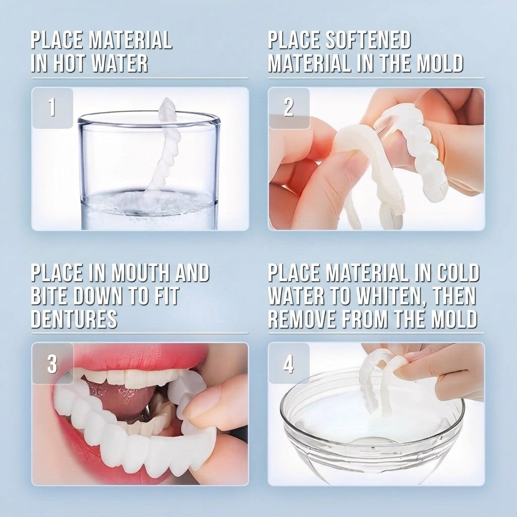 Clip on smile veneers for upper and lower teeth