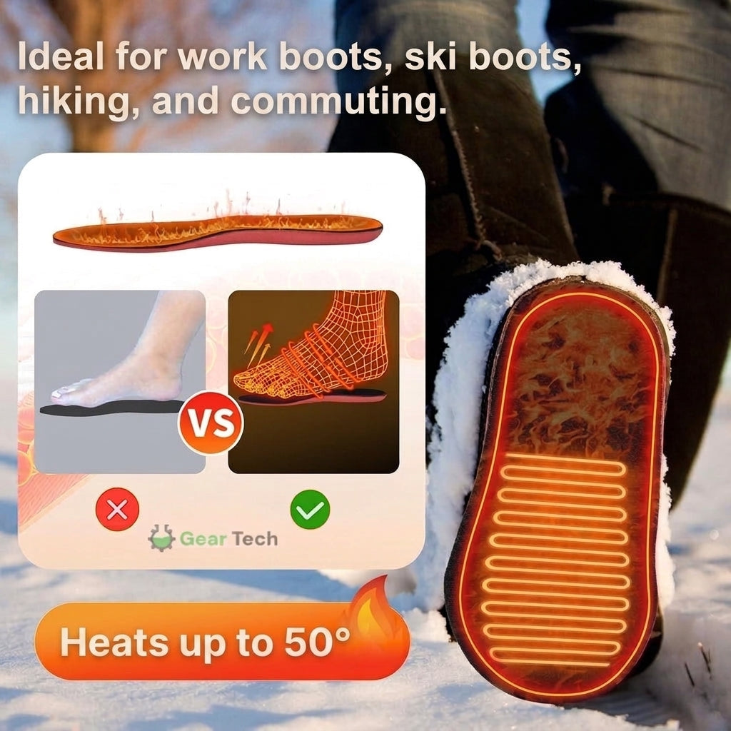 Heated insoles with USB charging and temperature control