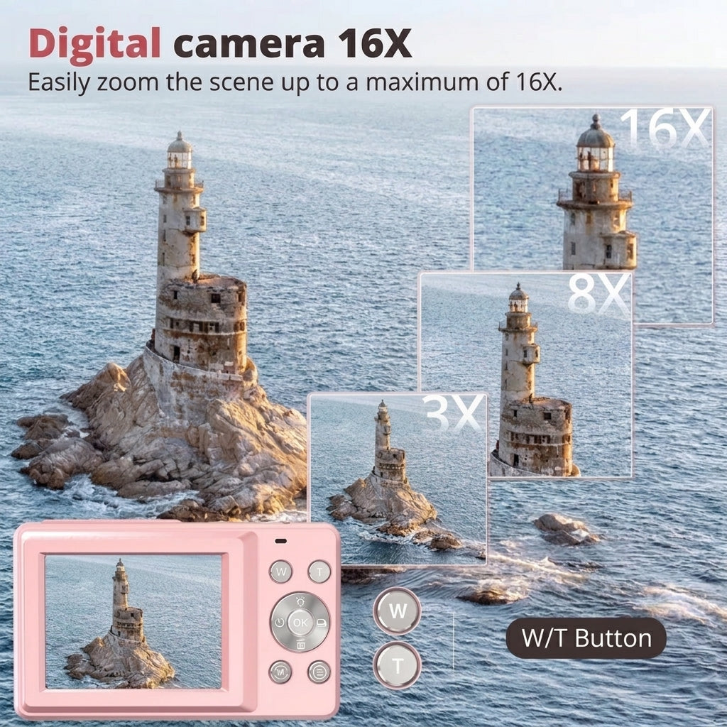 Vintage digital camera with compact design and HD photos