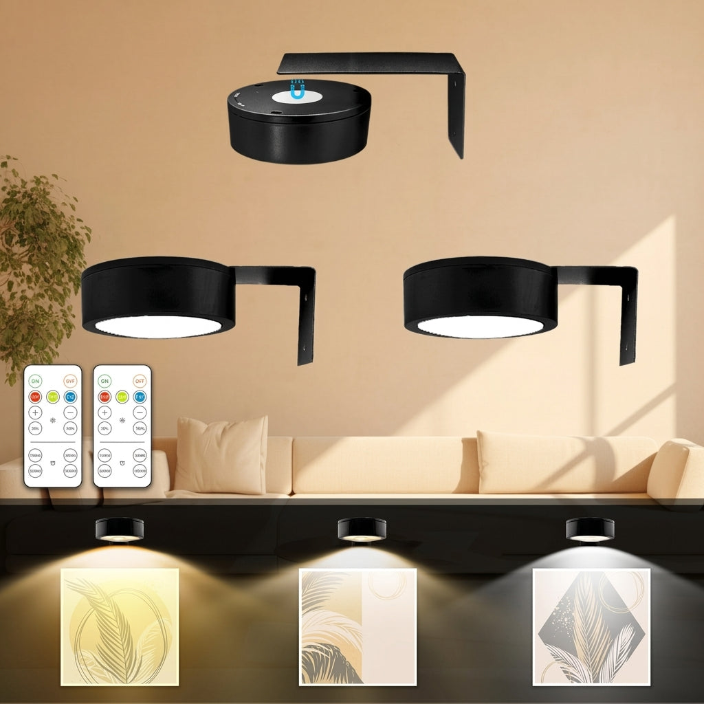 Picture light with remote control and three light settings