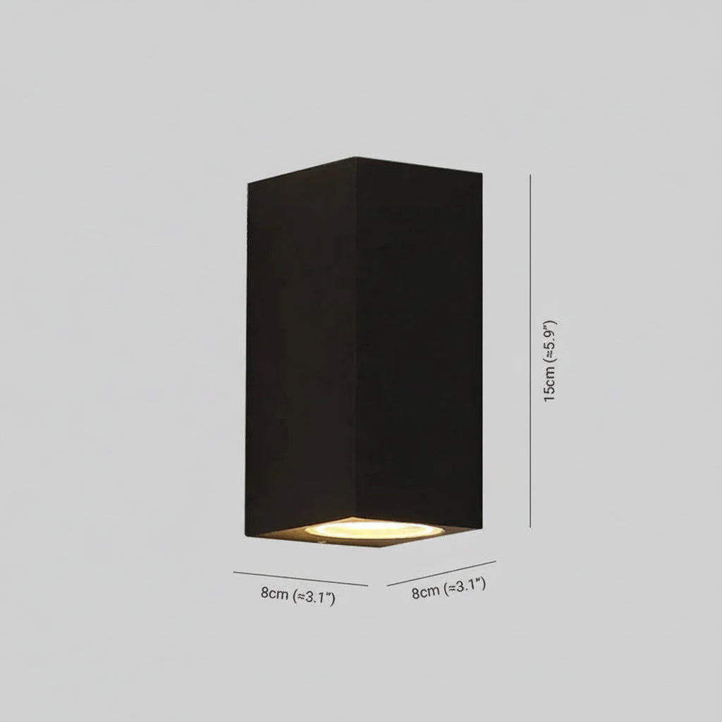 Outdoor wall light fixture with up down lighting