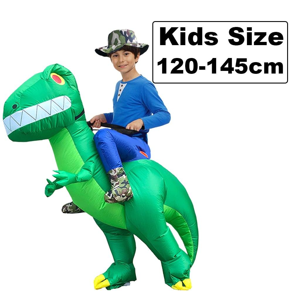 Inflatable costume with water repellent fabric and flexible sizing