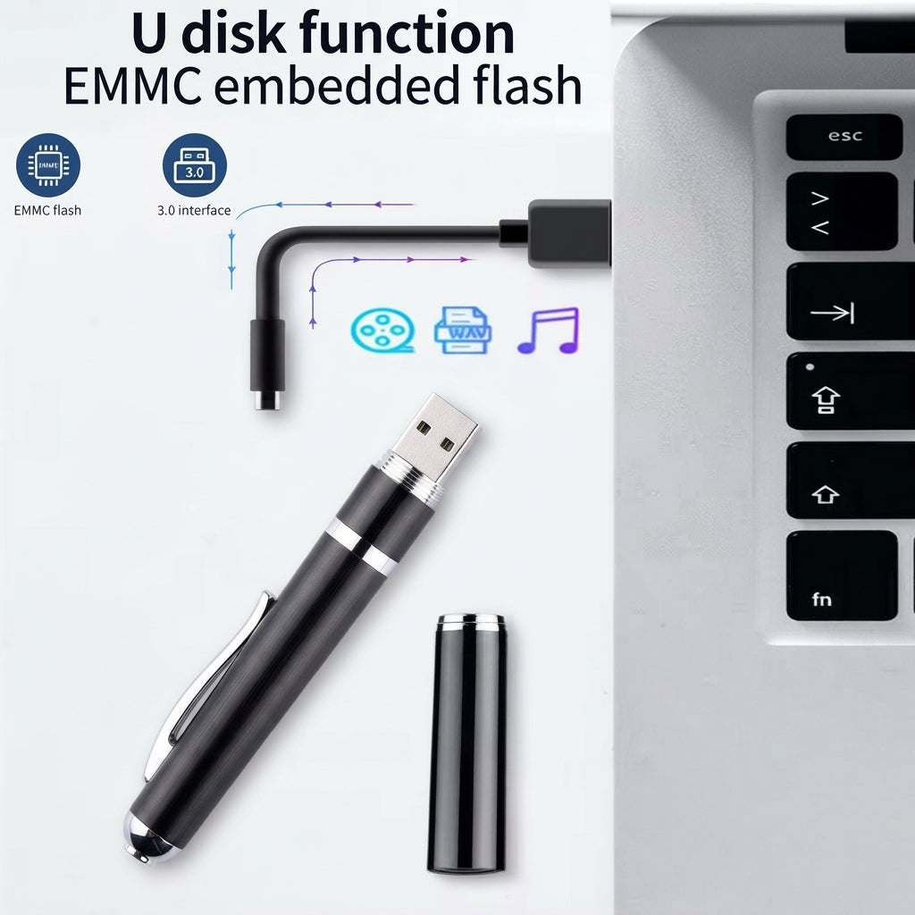 Voice Recorder Pen With Microphone And Rechargeable Battery