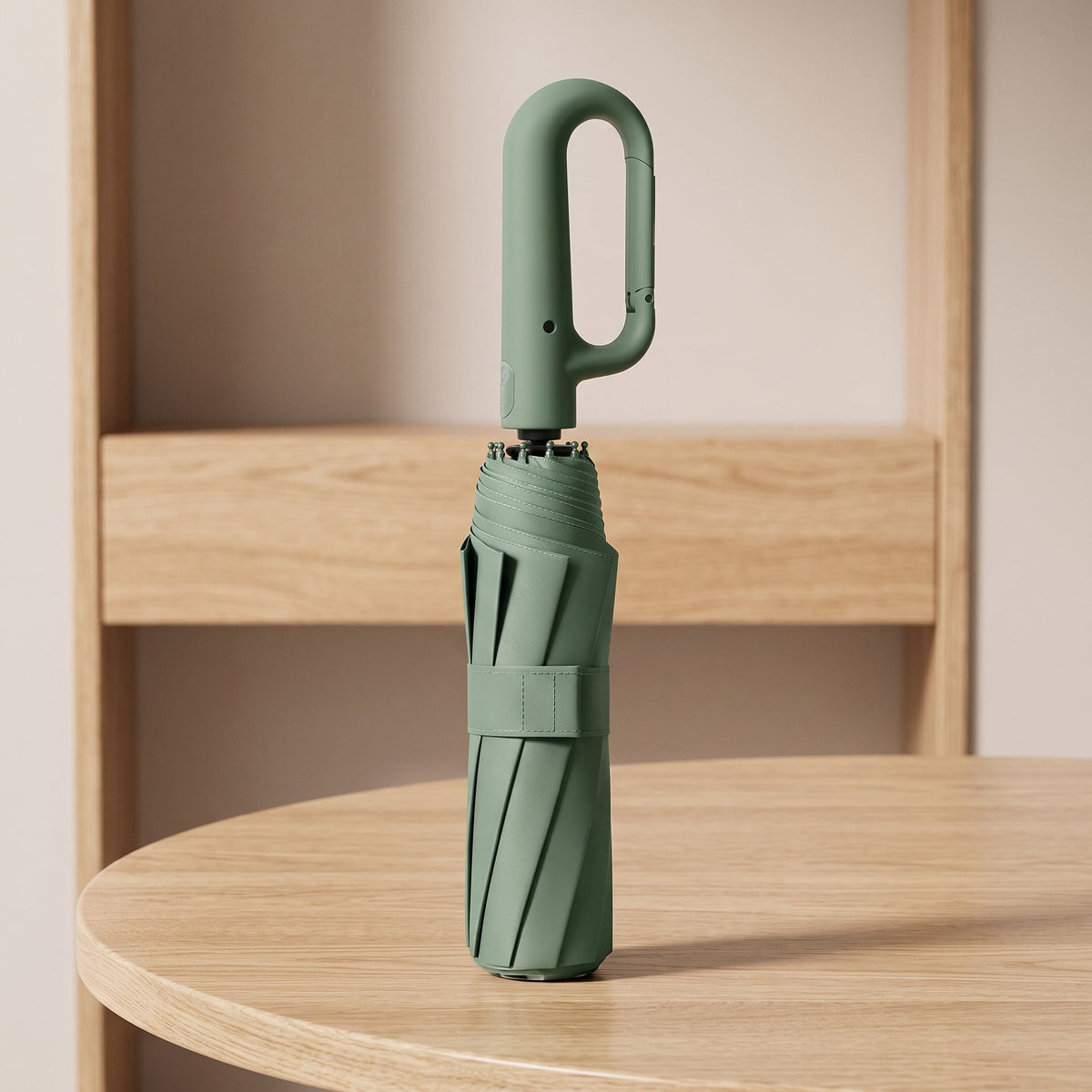 Large folding umbrella with automatic opening design - green