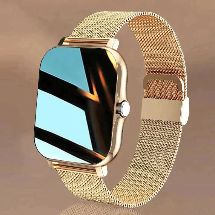 Bluetooth smartwatch with activity, heart rate and sleep tracking - gold