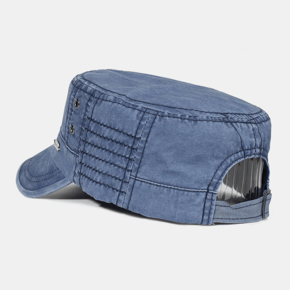 Men's cotton military cap with adjustable fit