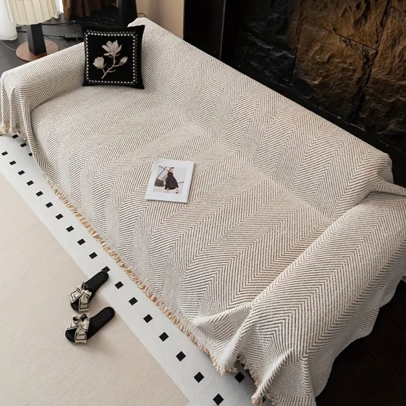 Sofa Cover With Boho Chevron Pattern Non Slip