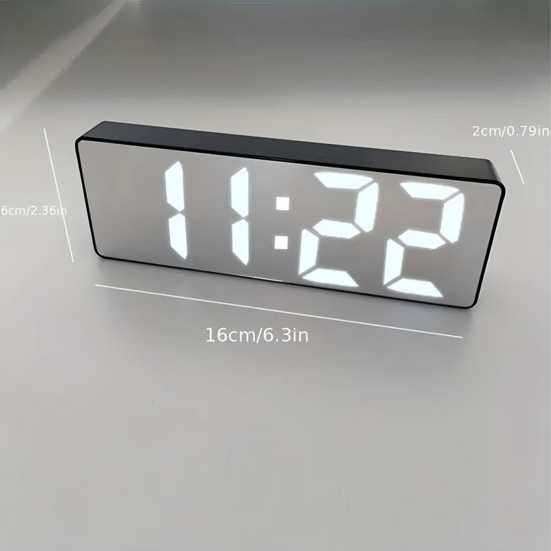 Digital Alarm Clock With Mirror Display and Snooze