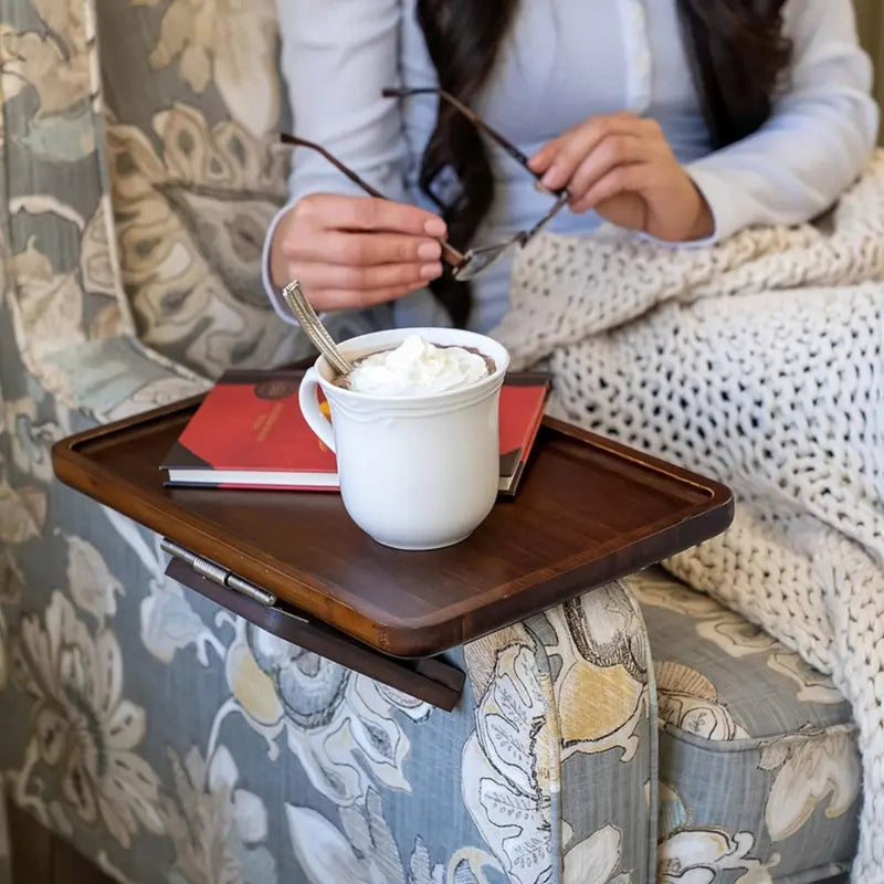 Folding Wooden Sofa Arm Tray Table