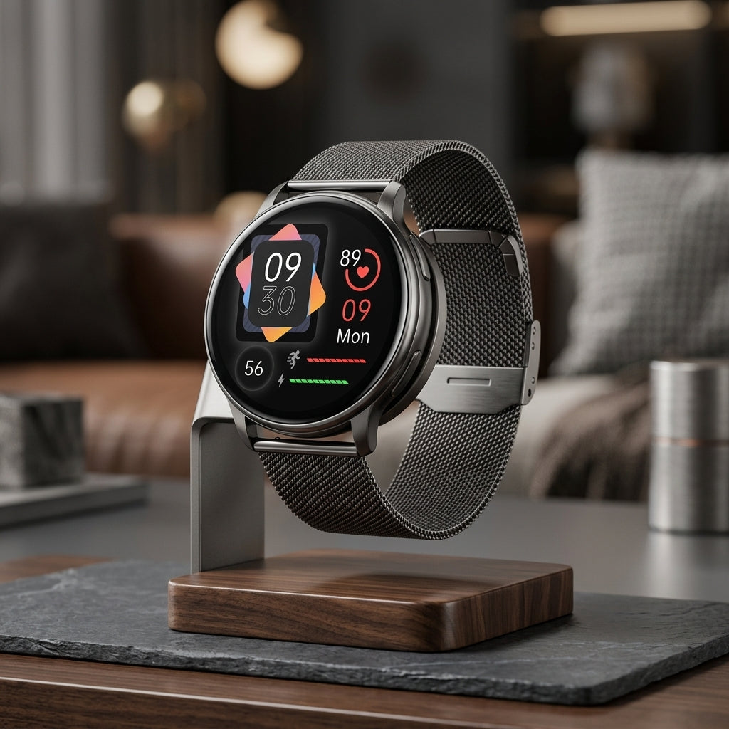 Smartwatch with SOS Calling and Bluetooth Health Monitoring - luxury - anthracite
