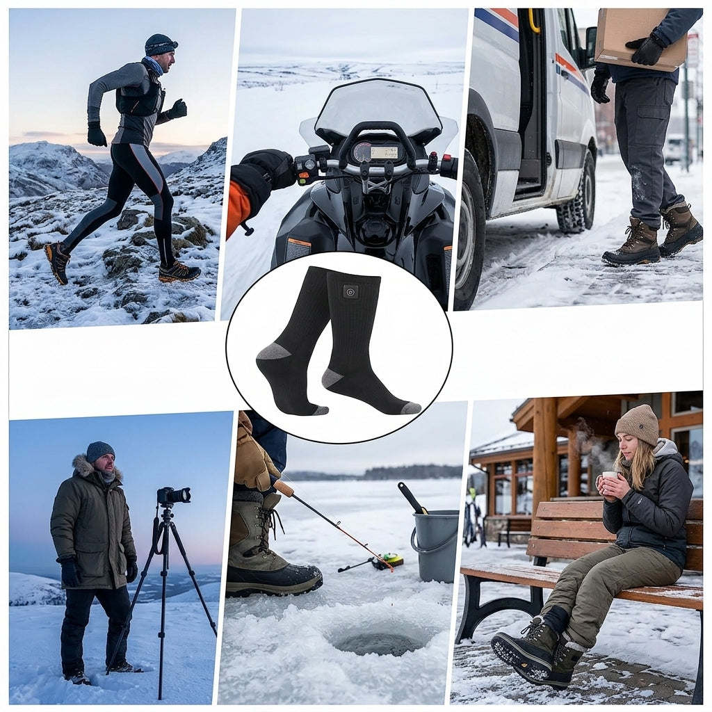 Heated socks with rechargeable battery and fast warming