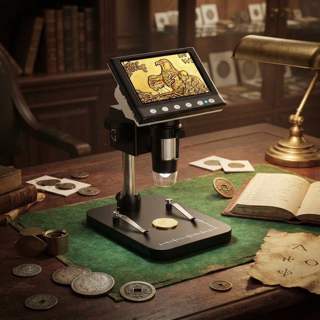 Digital Microscope With LCD Screen And LED Lights