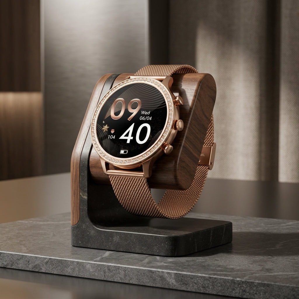 Smartwatch with SOS Calling and Bluetooth Health Monitoring - diamond - rose gold