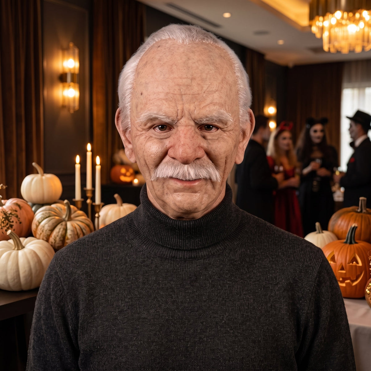 Silicone old person Halloween mask covering full head