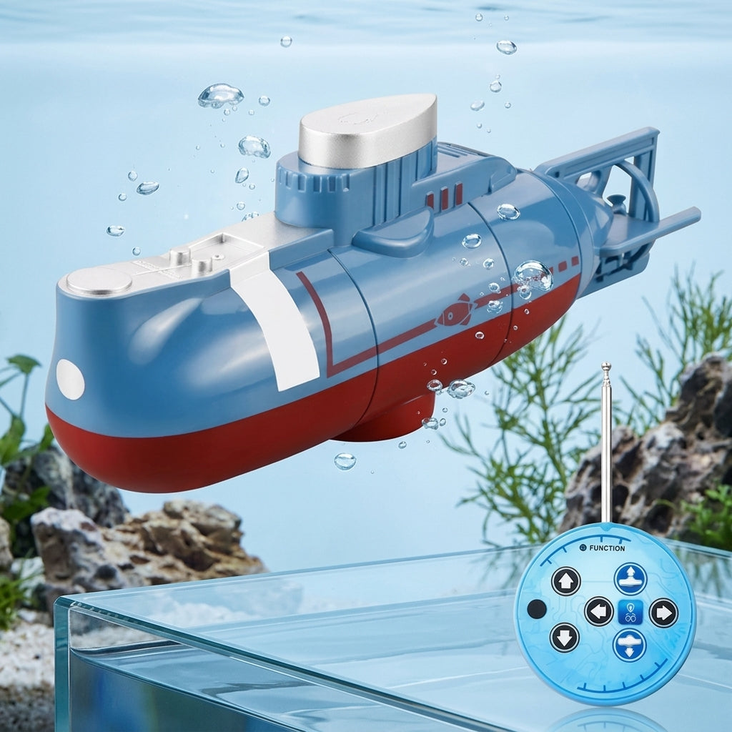 Mini Submarine Remote Control Diving Water Toy - blue