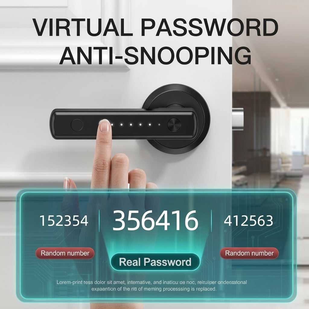 Smart door lock with fingerprint access and digital keypad