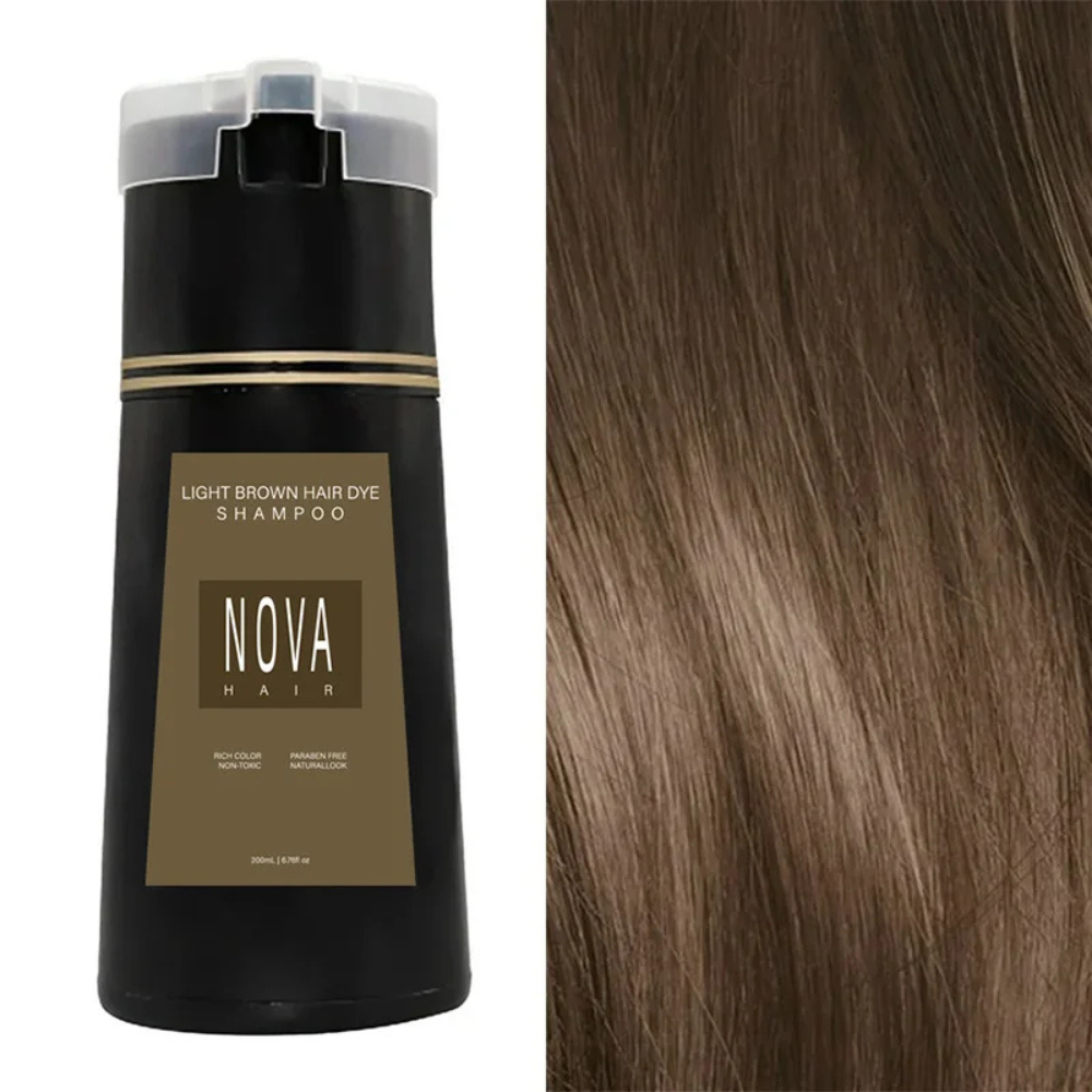Dye shampoo for quick hair refresh and root coverage - light brown (200ml)