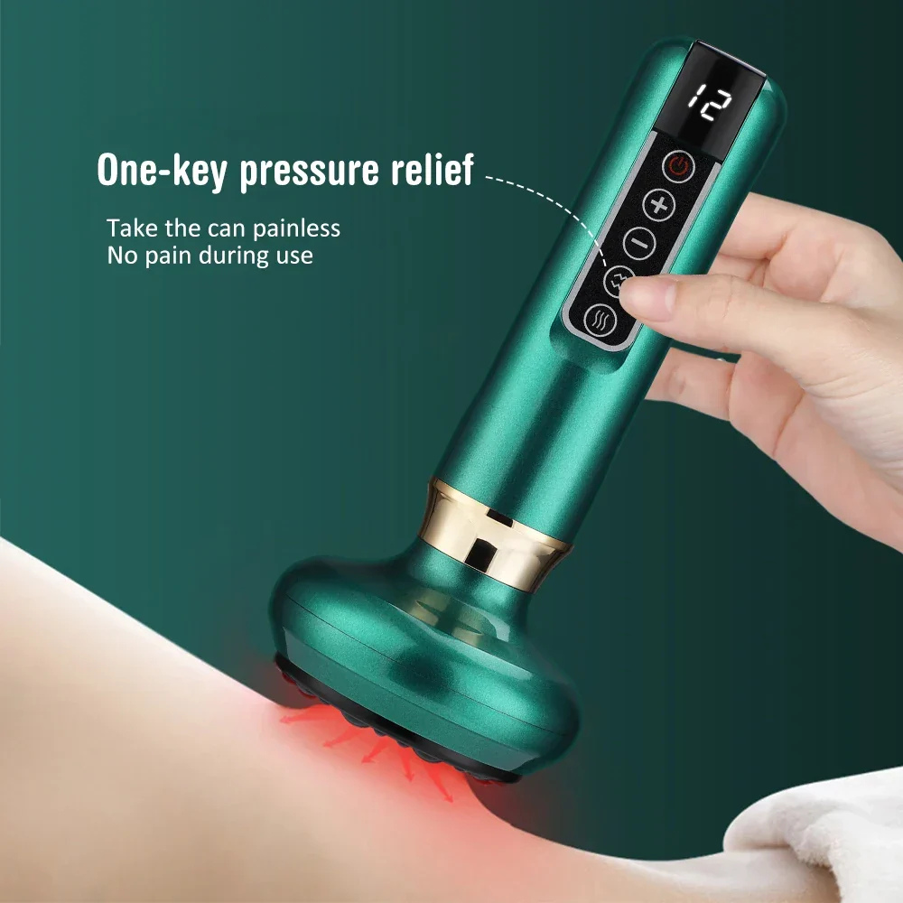 Electric cupping massager with adjustable suction and scraping