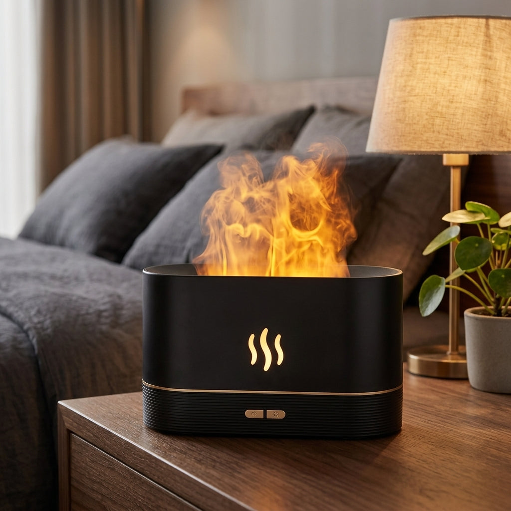 Aroma Diffuser Humidifier With LED Flame Effect