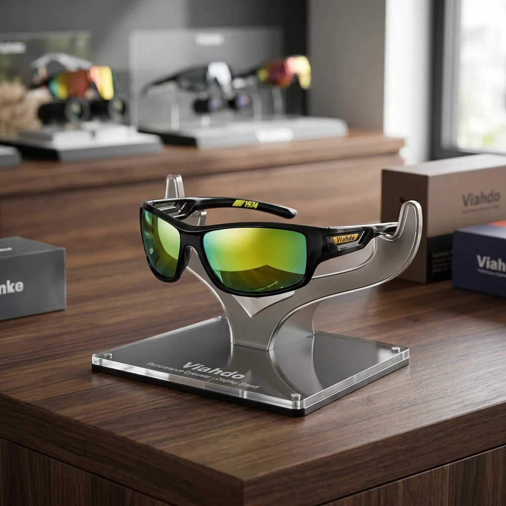 Military sunglasses with polarised lenses and glare reduction - green
