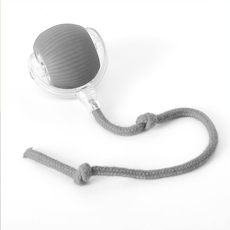 Dog toy with rolling ball and moving tail - gray