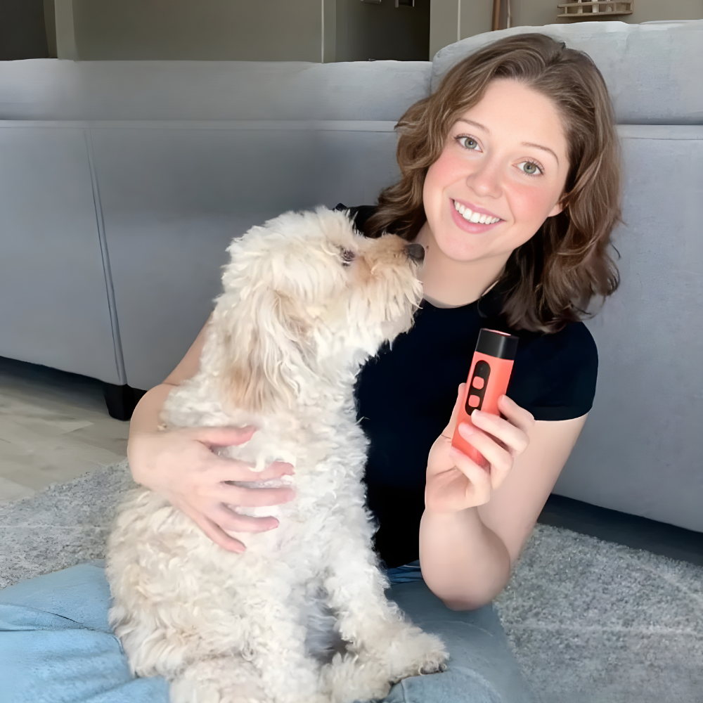 Anti-bark dog trainer device with ultrasonic training range