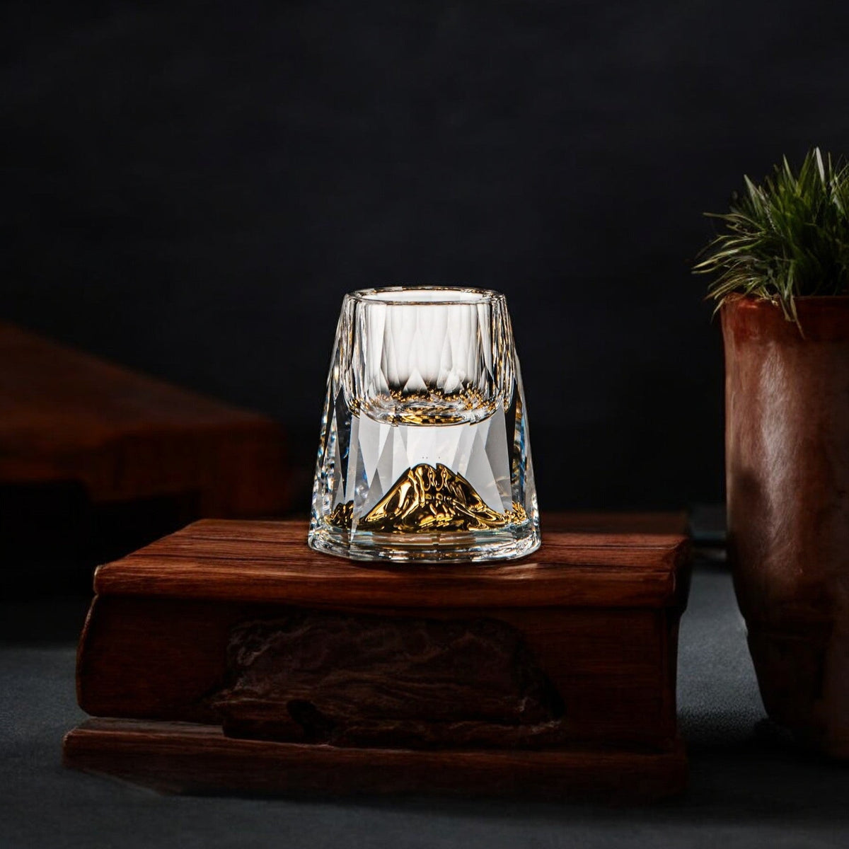 Handmade crystal whiskey glasses set of two