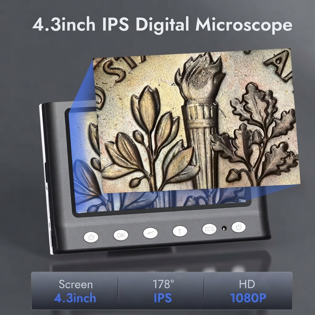 Digital Microscope With LCD Screen And LED Lights