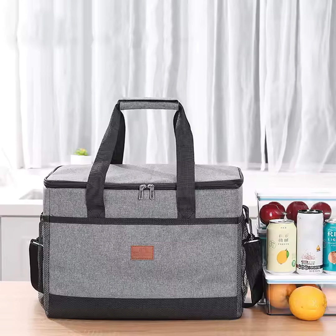 Insulated cooler bag with food safe lining and large capacity