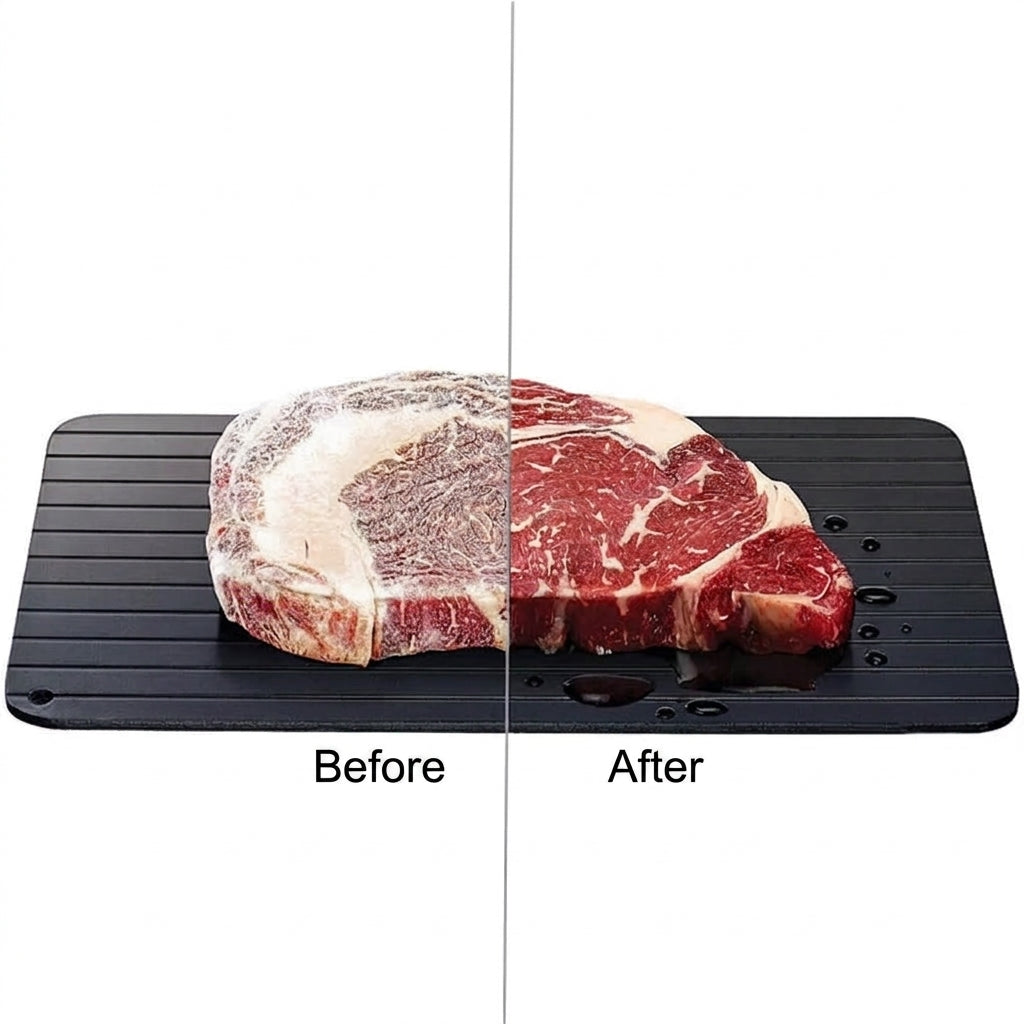 Aluminium defrosting tray for kitchen thawing food