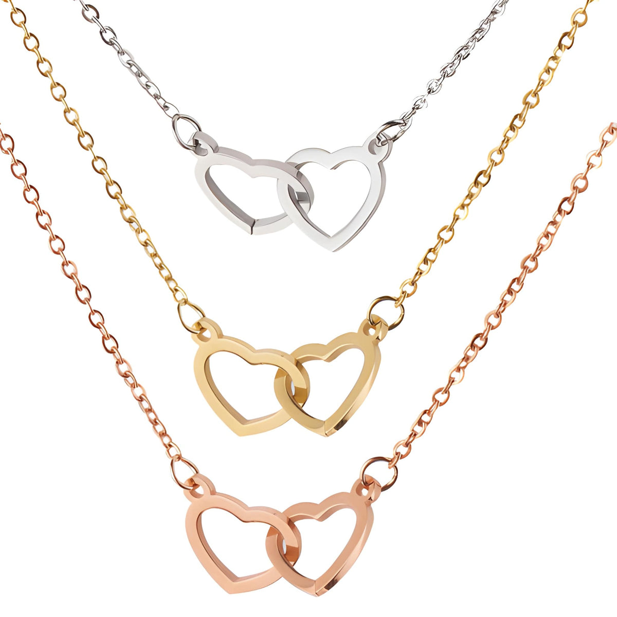 Heart rose necklace for women with rotating gift box