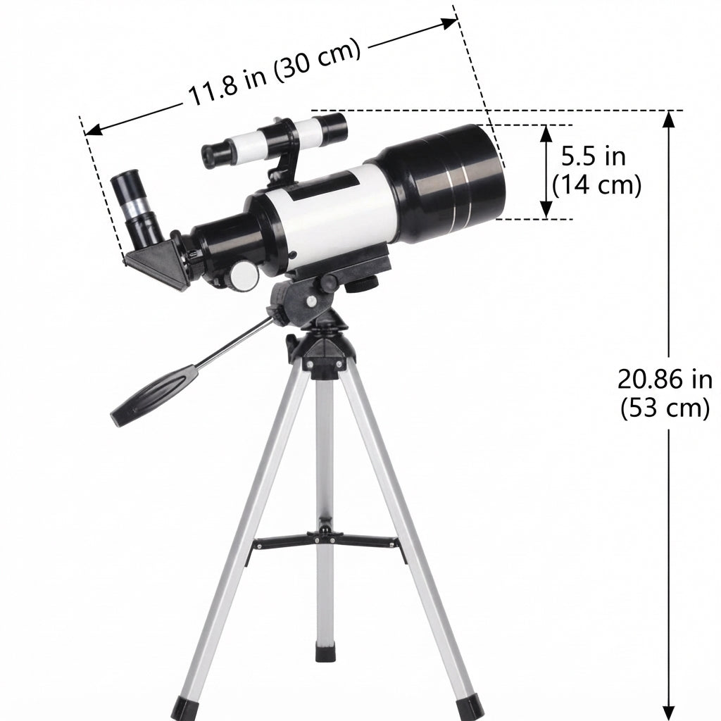 Refractor Telescope With Tripod And Phone Holder