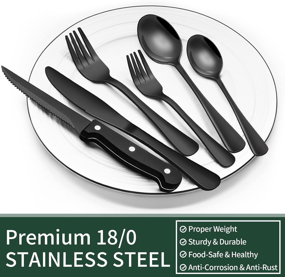 Cutlery set of 24 pieces with dishwasher safe stainless steel